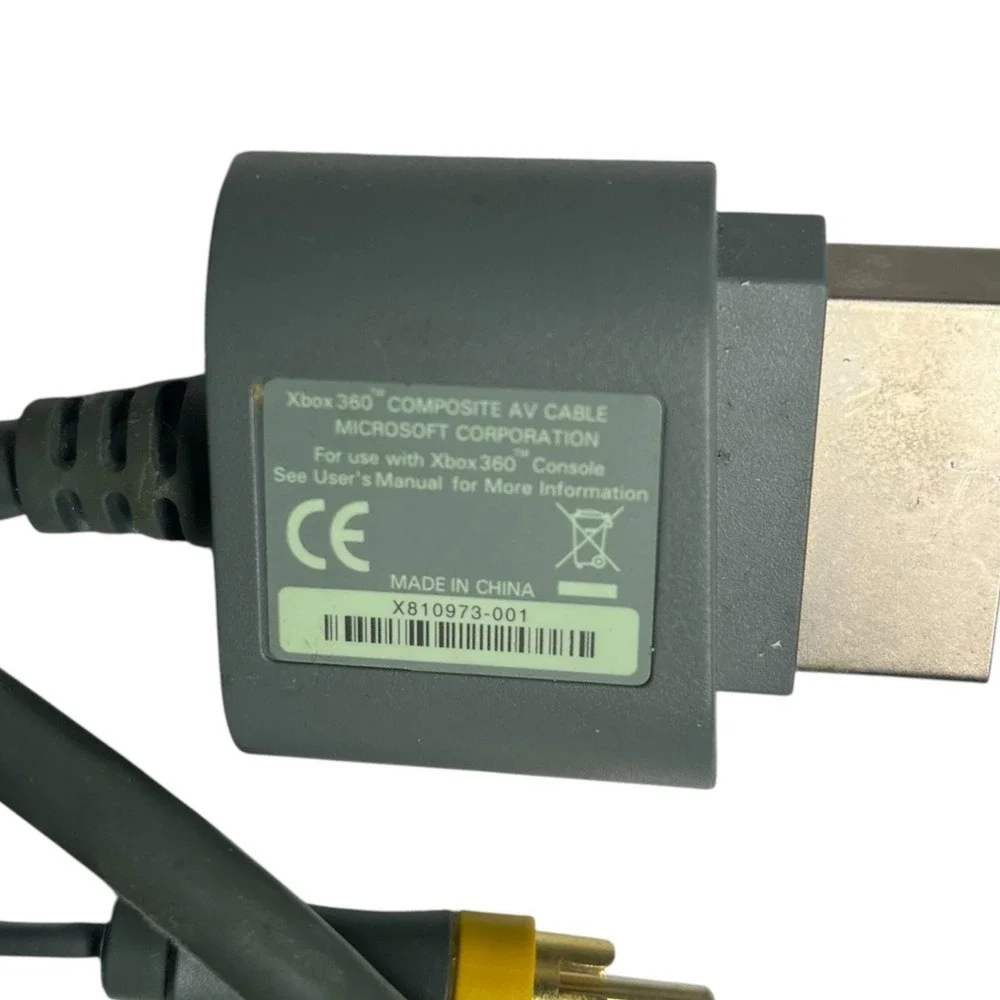 Microsoft - X810973-001 - Xbox 360 Grey Composite AV 6 ft Cable Cord Genuine